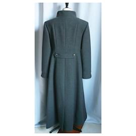 Chanel-CHANEL New coat Cashmere wool Gray Paris Hamburg T44 fr-Grey