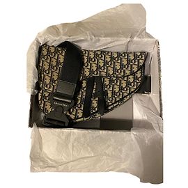 Dior Saddle Bag Herren Schwarz Blau Baumwolle Schwarz Blau
