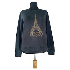 Moletom Kenzo Torre Eiffel Cinza Algodão Cinza