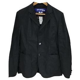 JUNYA WATANABE COMME des GARCONS MAN Jaqueta Tailored / XS / em algodão / preta / WG-J037 / trabalho é jogar / voltar gráfico Preto