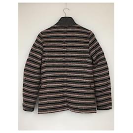 Junya Watanabe-JUNYA WATANABE COMME des GARCONS MAN × DUVETICA Down jacket / XS / jacquard border / wool / multicolor / W name / WL-J401-Multiple colors