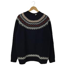 Junya Watanabe-JUNYA WATANABE COMME des GARCONS MAN WH-N002 / 21AW / AD2021 / Nordic pattern / sweater (thick) / L / wool / navy-Navy blue