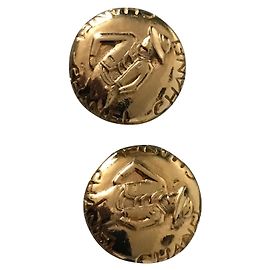 Boucles d'oreilles Chanel Miss Coco Chanel Dorées Bijouterie dorée