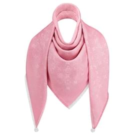 Louis Vuitton-Scialle LV denim con monogramma-Rosa