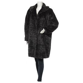 Marc Cain Coat Grey Black Acrylic Black Grey