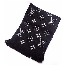 Louis Vuitton Sciarpa logomania nera lucida Nero