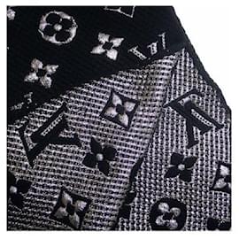 Louis Vuitton-Logomania black shine scarf-Black