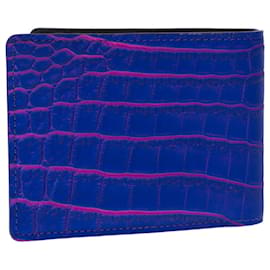 Louis Vuitton-New -Rare -FW 2022 by Virgil Abloh - Blue/Pink Crocodile Leather Multiple Wallet-Blue