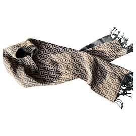 Fendi Wool Scarf Dark Brown Dark brown