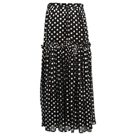 Autre Marque-Dodo Bar Or Metallic Polka Dots Skirt in Black Polyester-Black