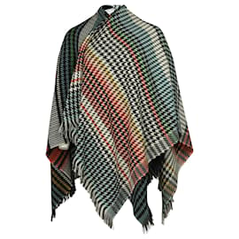 Maje-Maje Checked Poncho Scarf in Multicolor Acrylic-Other,Python print