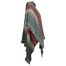 Maje-Maje Karierter Poncho-Schal aus mehrfarbigem Acryl-Mehrfarben