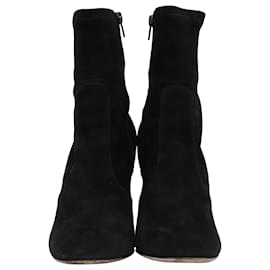 Valentino-Valentino Ankle Boots in Black Stretch Suede-Black