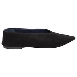 Céline Celine Spitzschuh-Flats aus schwarzem Wildleder Schwarz