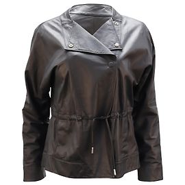 Giorgio Armani Jacket in Lambskin Leather Black