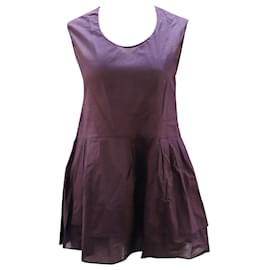 Marni-Marni Sleeveless Peplum Top in Purple Cotton-Purple