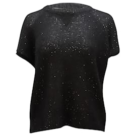 Autre Marque-ATM Anthony Thomas Melillo Sequin Knit Top in Black Polyester-Black