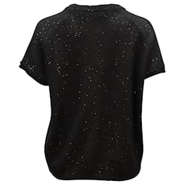 Autre Marque-ATM Anthony Thomas Melillo Sequin Knit Top in Black Polyester-Black