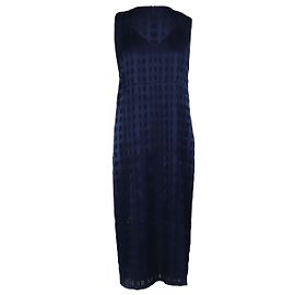 Diane Von Furstenberg Vestido midi sem manga e decote em V em seda artificial azul Azul Azul marinho