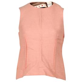 Marni-Marni Sleeveless Top in Pink Wool-Pink