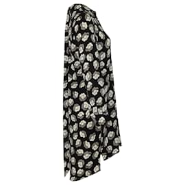 Diane Von Furstenberg-Diane Von Furstenberg Vestido camisa com estampa floral em seda preta-Outro