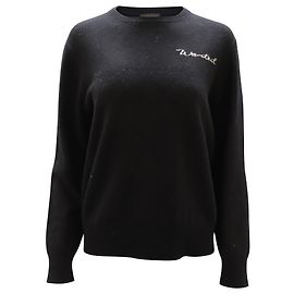 Coach Wanted Intarsienpullover aus schwarzer Wolle Schwarz