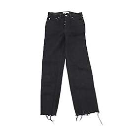 Re/Done-Re/Done Stove Pipe Jeans in Black Cotton-Black