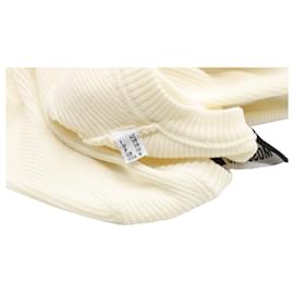 Autre Marque-Boutique Moschino Pullover mit Rüschenärmeln aus cremefarbener Wolle-Weiß,Roh