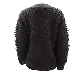 Anine Bing-Anine Bing Knitted Bomber Jacket in Black Wool-Black
