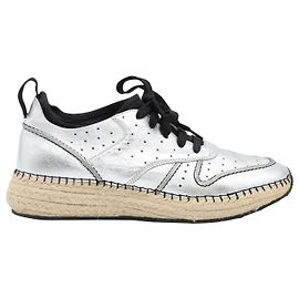 Tod's Espadrille-Sneaker aus Metallic-Leder Silber Metallisch