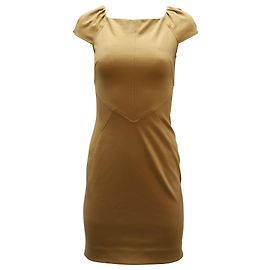 Diane Von Furstenberg Sheath Mini Dress in Brown Wool Brown