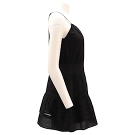 Frame Denim-Frame Le Lace Tank Dress in Black Cotton-Black