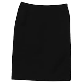 Balenciaga-Falda lápiz Balenciaga en lana negra-Negro