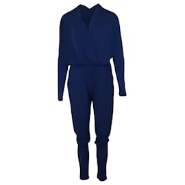 Michael Kors-Michael Michael Kors Long Sleeve Jumpsuit in Blue Polyester-Blue