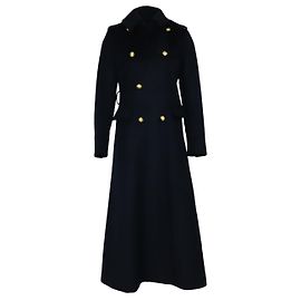 Michael Michael Kors Militärischer langer Mantel aus blauer Wolle Blau Marineblau