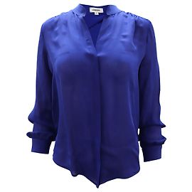 Blusa L'agence Bianca em seda azul Azul