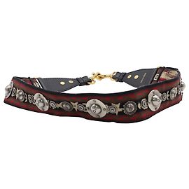 Dior Embellished Bag Strap in Black Cotton Black