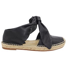 Céline Espadrilles aus schwarzem Leder Schwarz