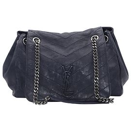Saint Laurent Nikki leather handbag Blue Navy blue
