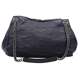 Saint Laurent-Nikki leather handbag-Blue,Navy blue
