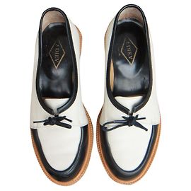 Adieu Type 18 Derbies Black and White Leather 39 Black White