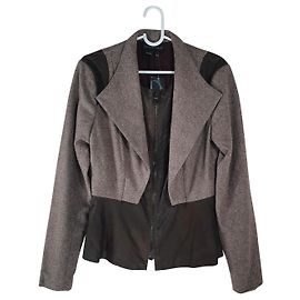 Autre Marque Sachin + Babi Brown Lamb Leather and Wool Jacket Brown