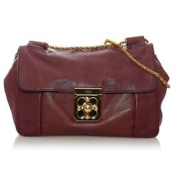Chloé Bolsa de ombro de couro Chloe Elsie roxa Roxo