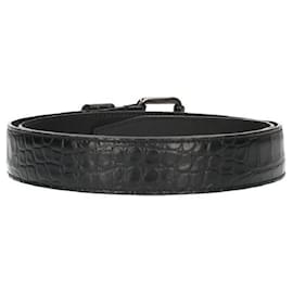 Balenciaga-[Usado] Balenciaga / BALENCIAGA Tamanho: 85 [644080] Cinto de couro com fivela de logotipo de cinto (Cor preta)-Preto