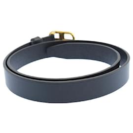 Balenciaga-[Usado] BALENCIAGA 581690 cinto de couro com fivela de ouro logotipo preto-Preto