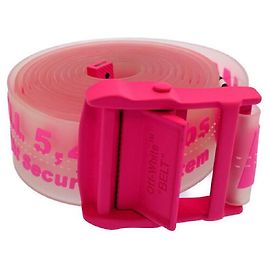 Off White [Used] OFF-WHITE 18SS Rubber Industrial Belt Rubber Industrial Logo Total Pattern Belt Pink Pink