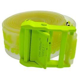 Off White [Used] OFF-WHITE 18SS Rubber Industrial Belt Rubber Industrial Logo Total Pattern Belt Yellow Yellow