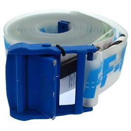 Off White [Used] OFF-WHITE 18SS Rubber Industrial Belt Rubber Industrial Logo Total Pattern Belt Blue Blue