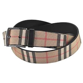 [Gebraucht] Burberry BURBERRY Freizeitgürtel Herren kariertes Leder BE 100 Größe MB GRAU35 Beige