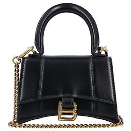 Cartera negra con cadena Hourglass de Balenciaga Negro